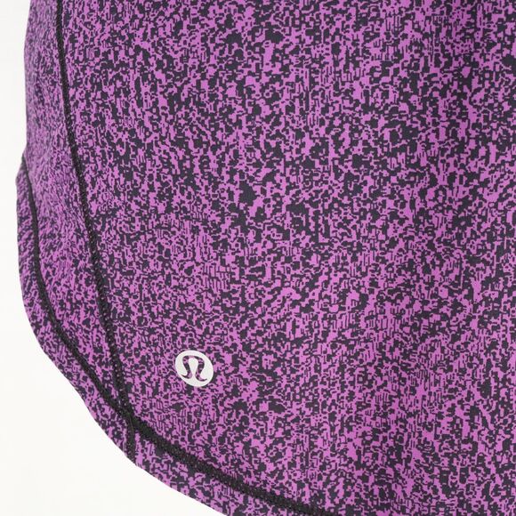 Lululemon Tank Top Womens Medium Purple Black Print Mesh Back Yoga Exercise - Picture 3 of 12